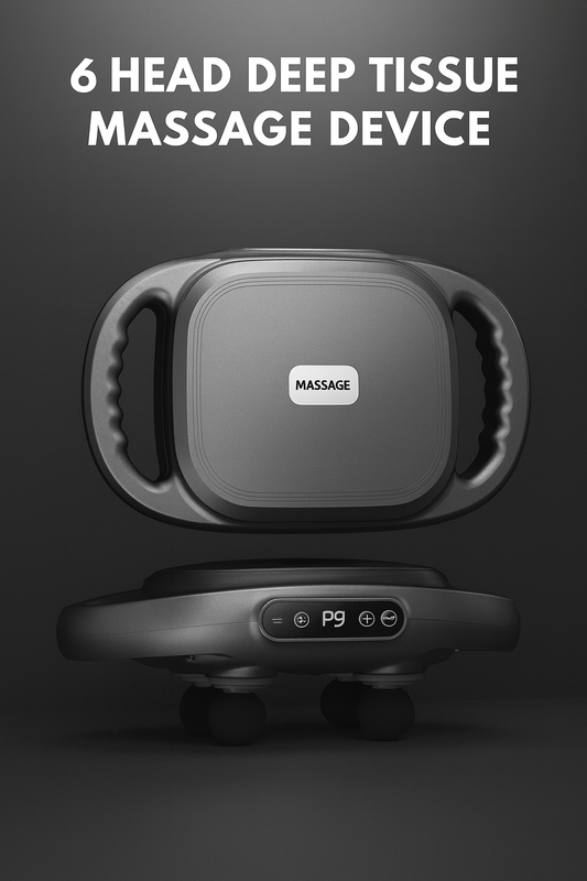 Pistola de Masaje Profesional de 6 Cabezales para Alivio Muscular Profundo
